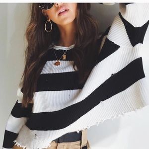 Princess Polly black and white sweater